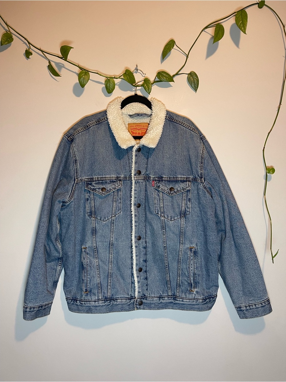 Levi's Light Blue Denim Sherpa Collar Jacket